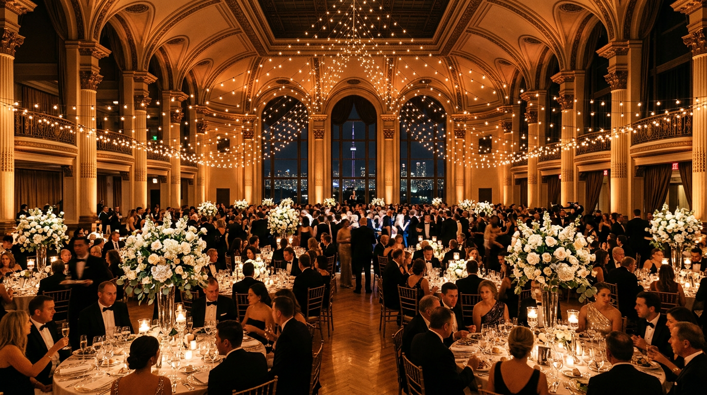 Grand ballroom gala at night